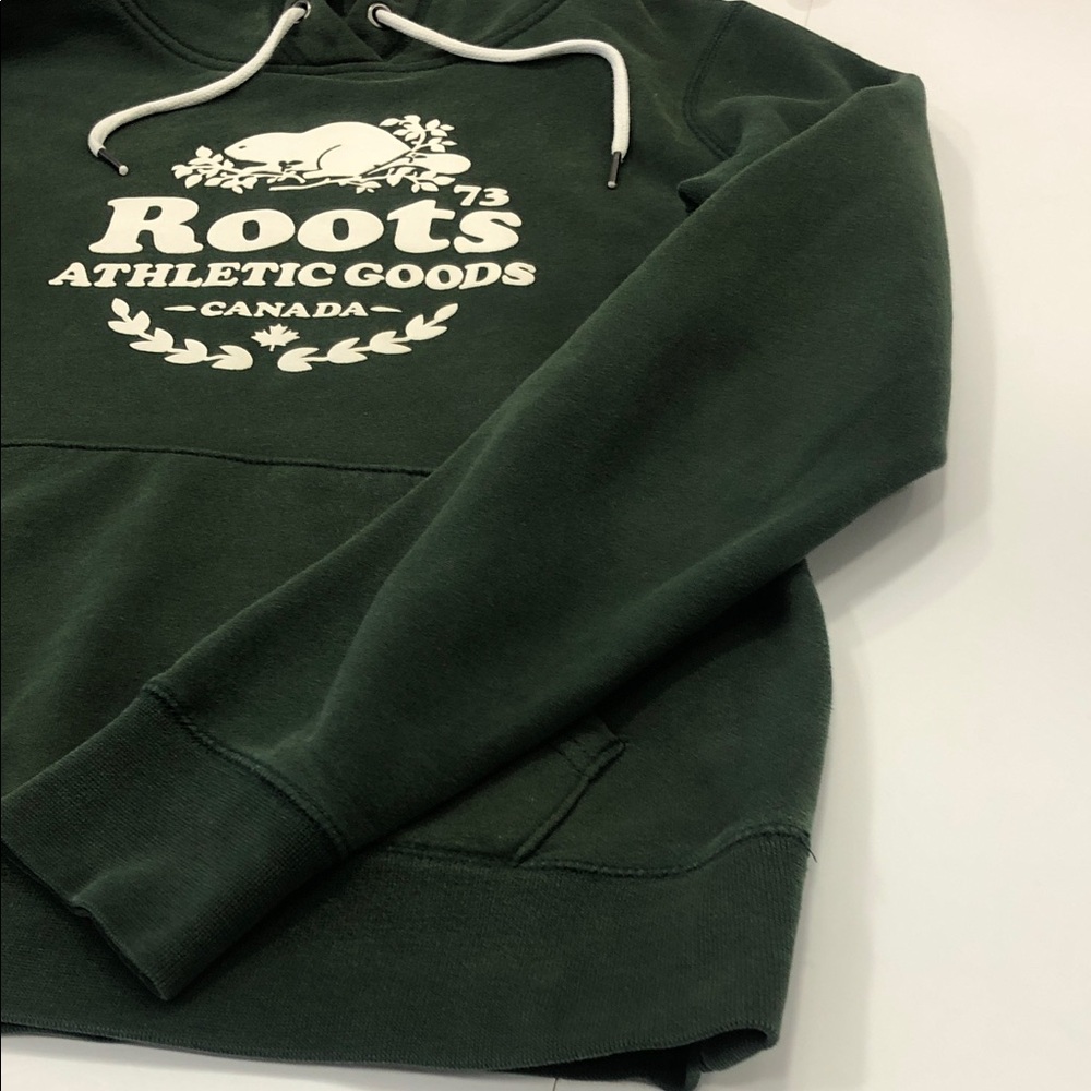 🦫 Roots Forest Green Sweatshirt Hoodie – Size Small – Beaver Logo - Picture 10 of 12